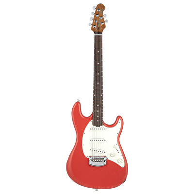 MUSICMAN Cutlass SSS Trem Coral Red Figured Fırınlanmış Akçaağaç Sap Gülağacı Klavye Parchment PG Elektro Gitar